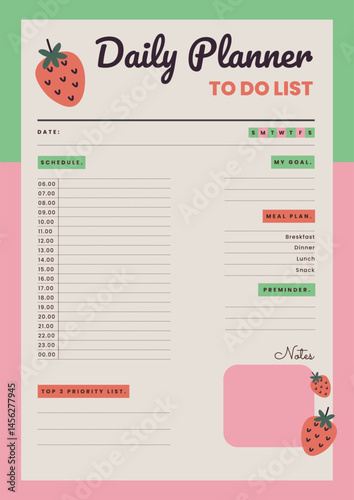 Daily Productivity Planner  electronic To Do List Layout 