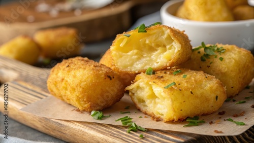 Golden Croquettes Close-up ...