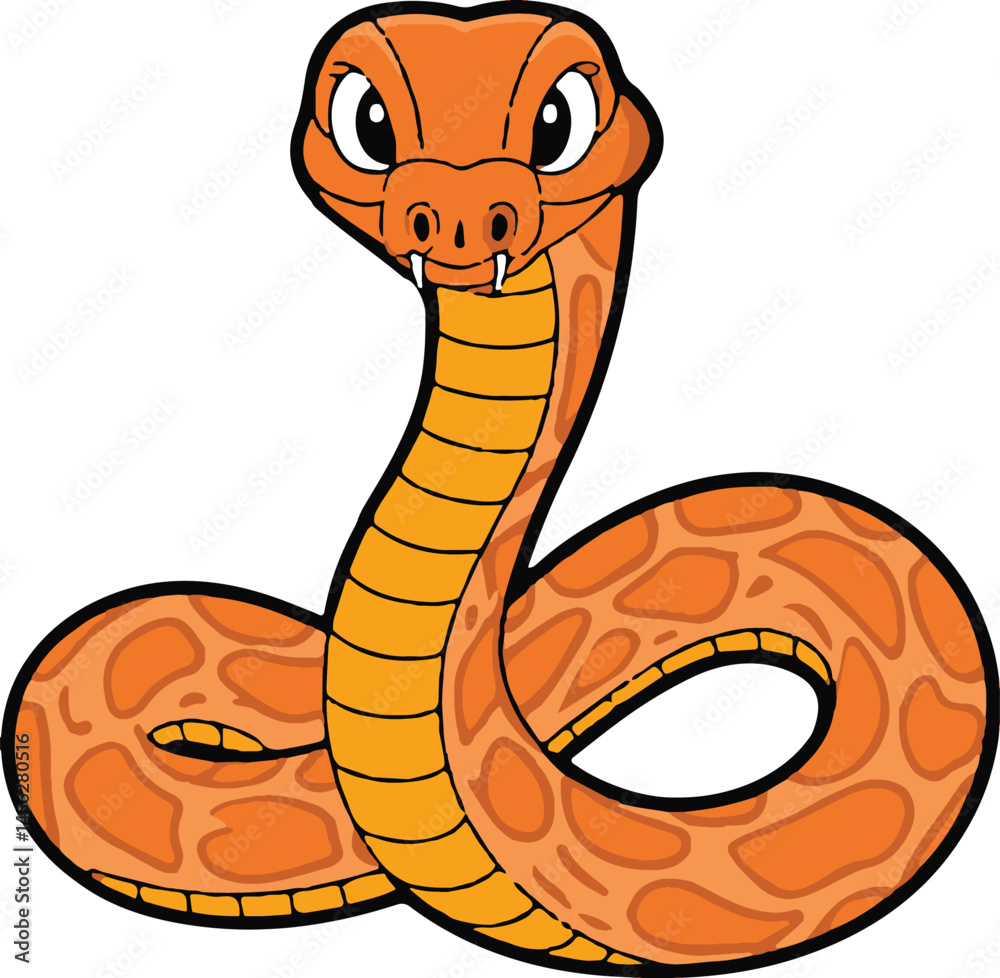 Fototapeta premium vector illustration of cartoon snake