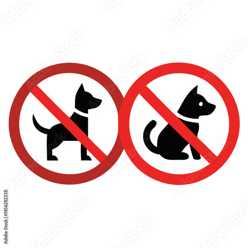 No dogs allowed sign representing prohibition, vector design for parks and public spaces regulations