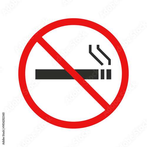 No smoking sign symbolizing prohibition, vector design for health regulations and public spaces