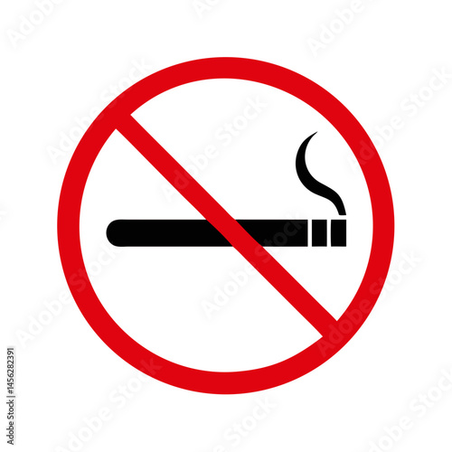 No smoking symbol indicating prohibition, vector design for health regulations and public spaces