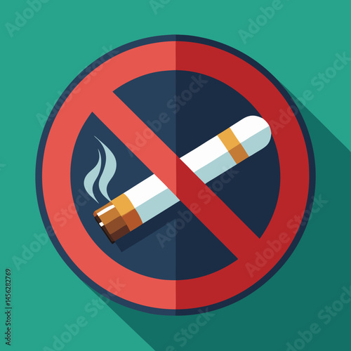 No smoking sign illustration for health policies and public spaces regulations