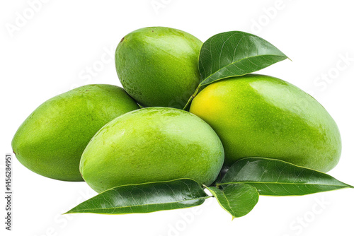 Wallpaper Mural Juicy Green Mangoes: Fresh, Ripe, and Ready to Eat. Perfect for summer recipes and vibrant food on transparent background Torontodigital.ca