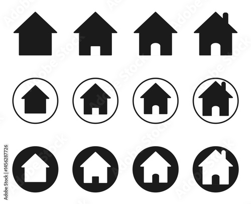 Home icon, Web home icon for apps and websites, House icon, Home sign in circle or Main page icon
Home sign in circle or Main page icon in filled  thin line, outline and stroke style 
