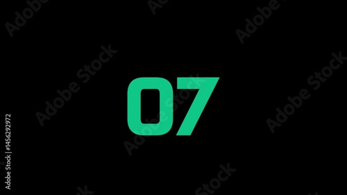 10-second countdown timer animation and black screen background. Suitable for motion graphic projects.	