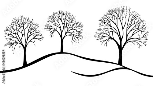 Trees Covered In Soft Snow, vector design