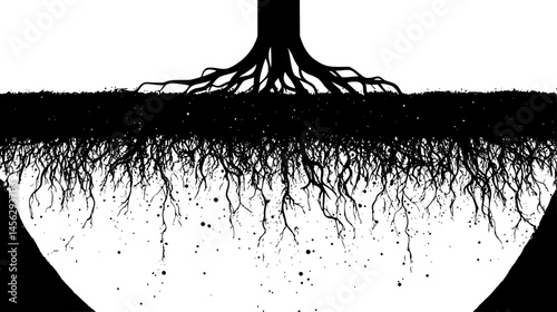 Twisted Roots Across Ground, vector design