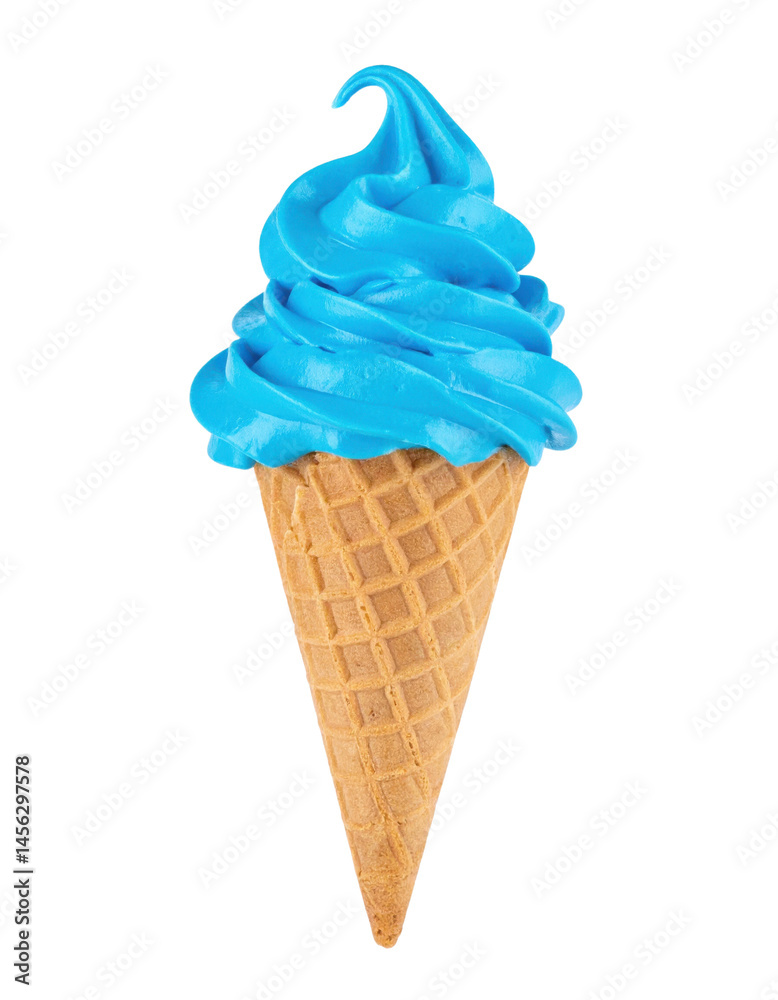Delicious blue swirl ice cream in a crispy cone, perfect for summer treats. Delicious blue swirl ice cream in a crispy cone, perfect for summer treats.
