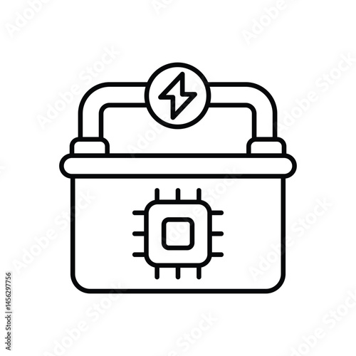 Decentralized Energy System vector icons stock illustration