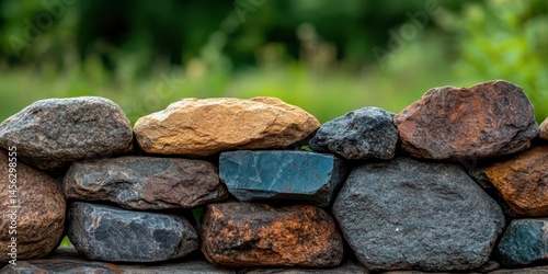 Obraz na płótnie Stone walls banner w salonie