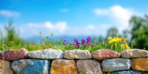 Obraz na płótnie Stone walls banner w salonie