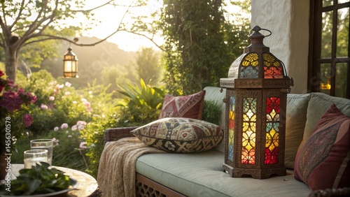 Stained Glass Lantern on Pa...