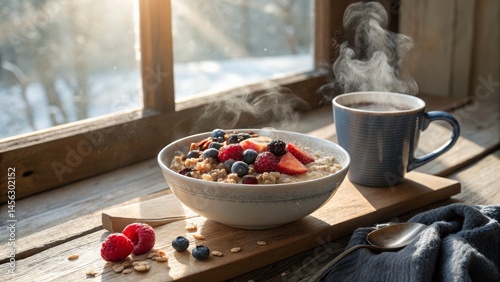 Steaming Oatmeal with Berri...