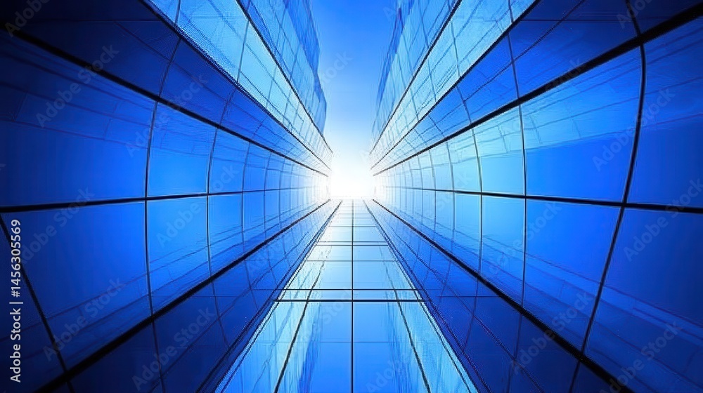Obraz premium Futuristic corridor with radiant glow symbolizing progress innovation technology and digital transformation for business presentations