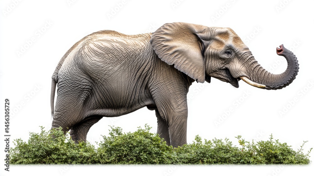 Fototapeta premium Unleashing a powerful fist pump in a studio setting is what a muscular anthropomorphic elephant does