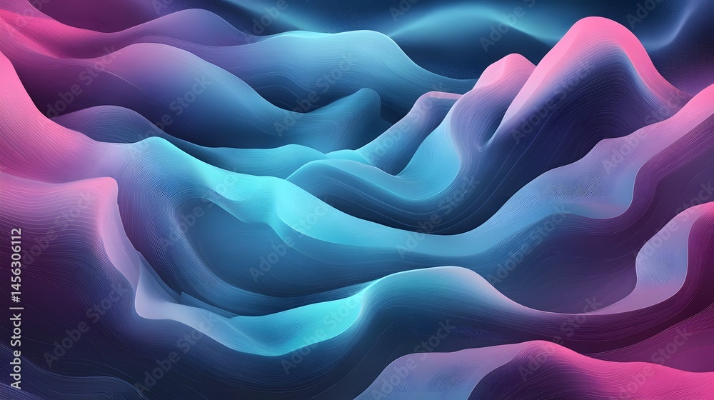 Obraz premium Abstract digital design of flowing, vibrant shapes.