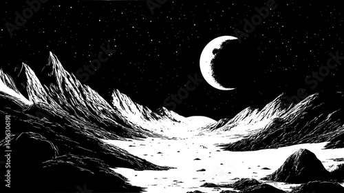 Odd Shapes On Distant Planet, vector illustration