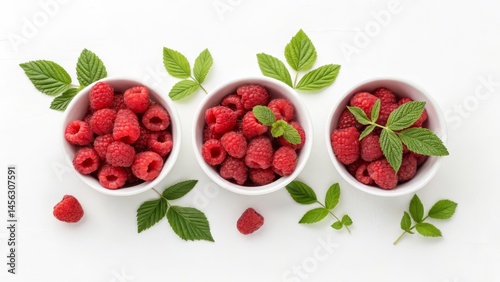 Three Bowls of Raspberries ...