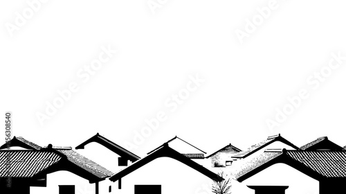 Simple Rooftops Under Open Sky, vector illustration