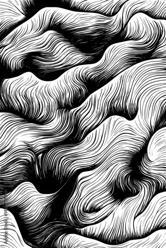Small Waves Touching Dry Sand, coloring book design, vector illustration
