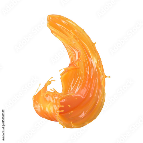 fresh mango juice splash isolated on white background, juice splash PNG
