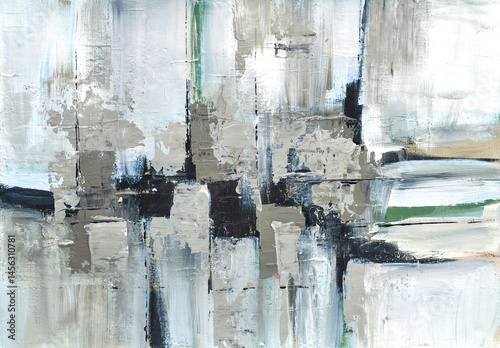 Fotografie Colorful modern artwork, abstract paint strokes, oil painting on canvas