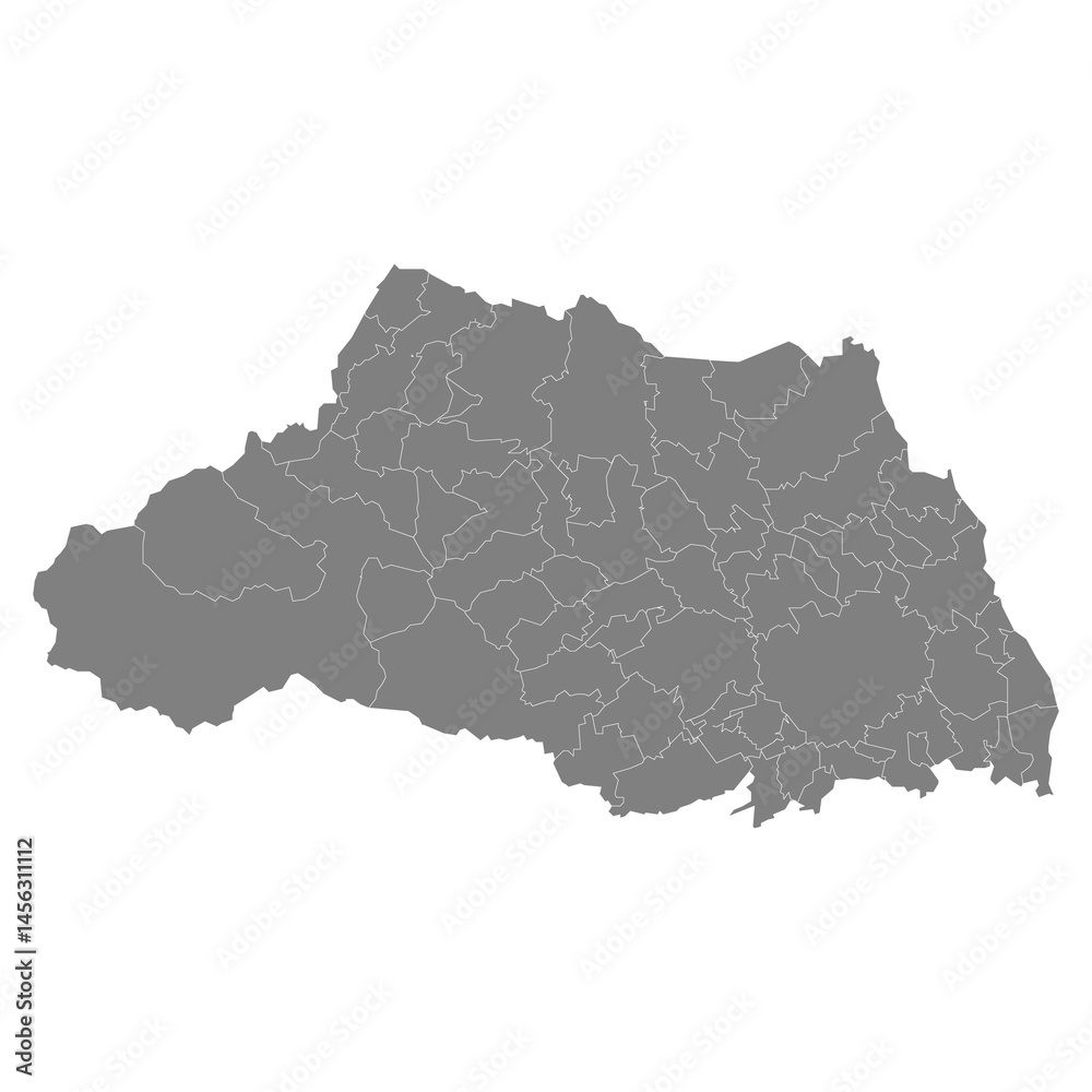 High Quality map of Saitama is a prefecture of Japan with borders of the districts