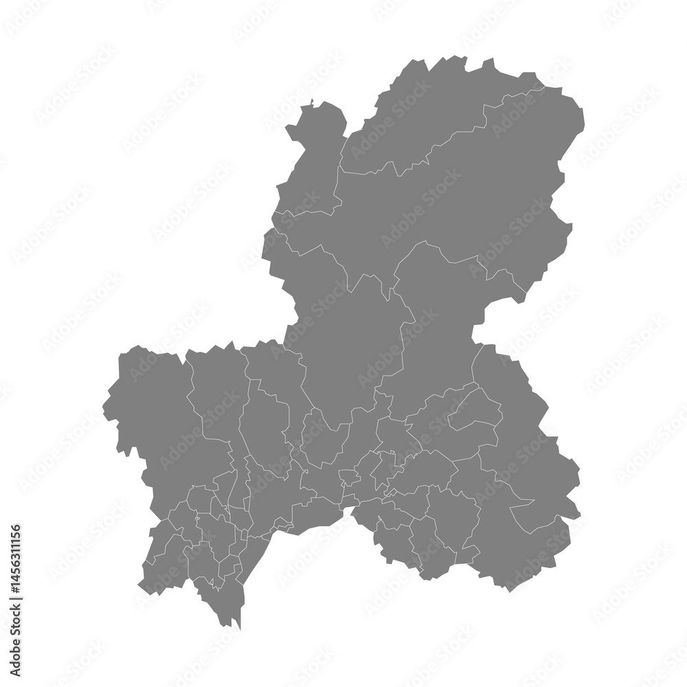 High Quality map of Gifu is a prefecture of Japan with borders of the districts