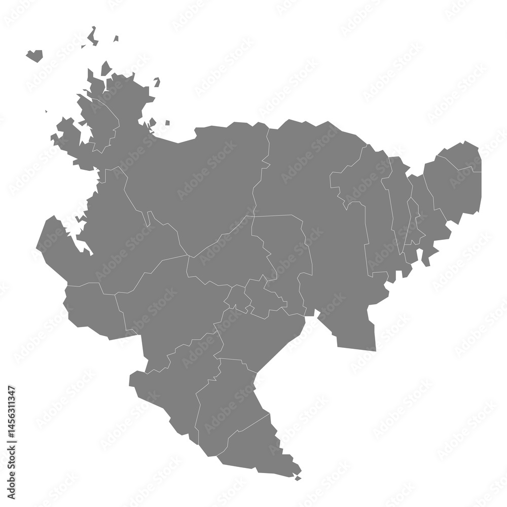 Obraz premium High Quality map of Saga is a prefecture of Japan with borders of the districts