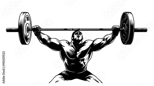 Weightlifter Gripping Cold Metal, vector illustration