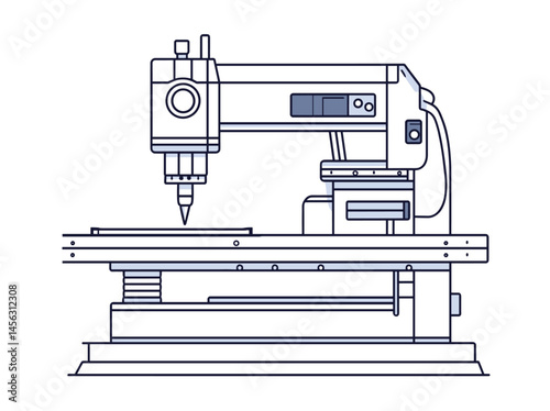 vector sketch of metalworking machine .Generative AI