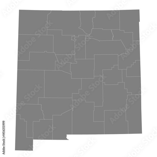High Quality map of New Mexico is a state of United States with borders of the counties