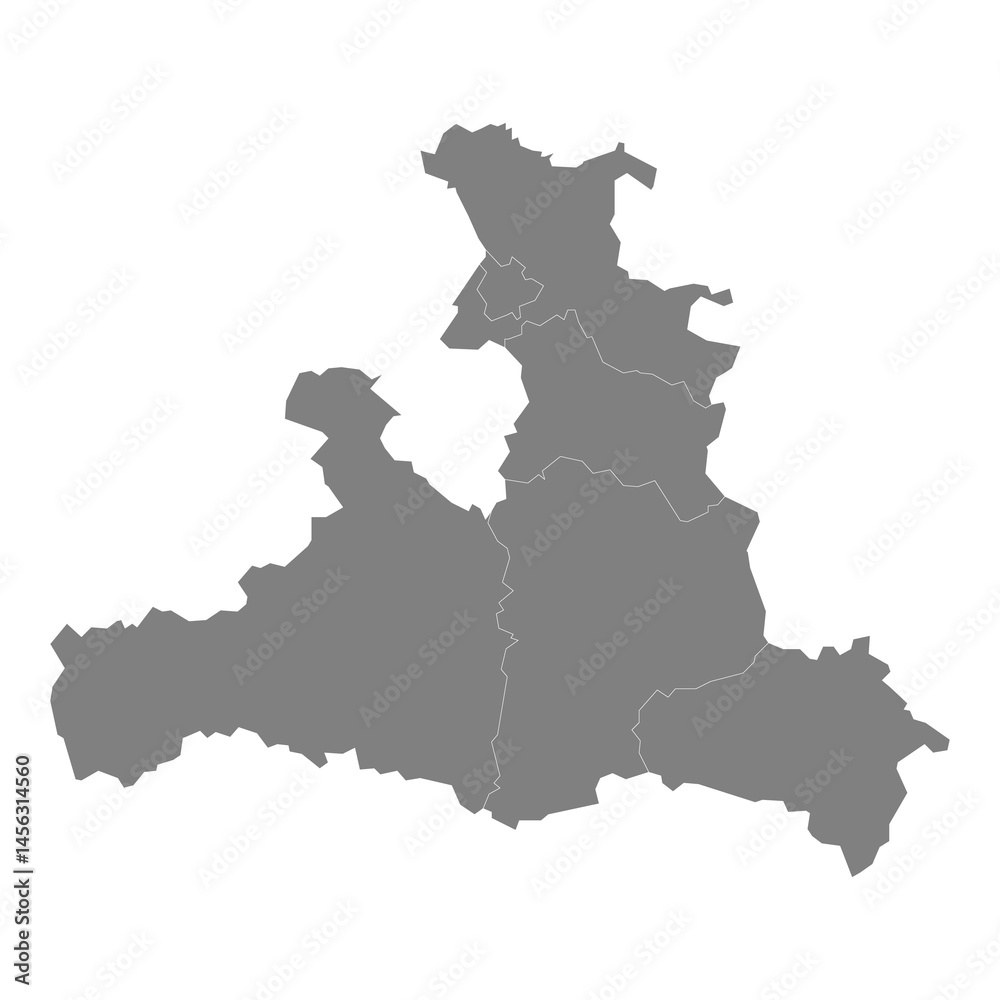 High Quality map of Salzburg is a state of Austria, with borders of the counties