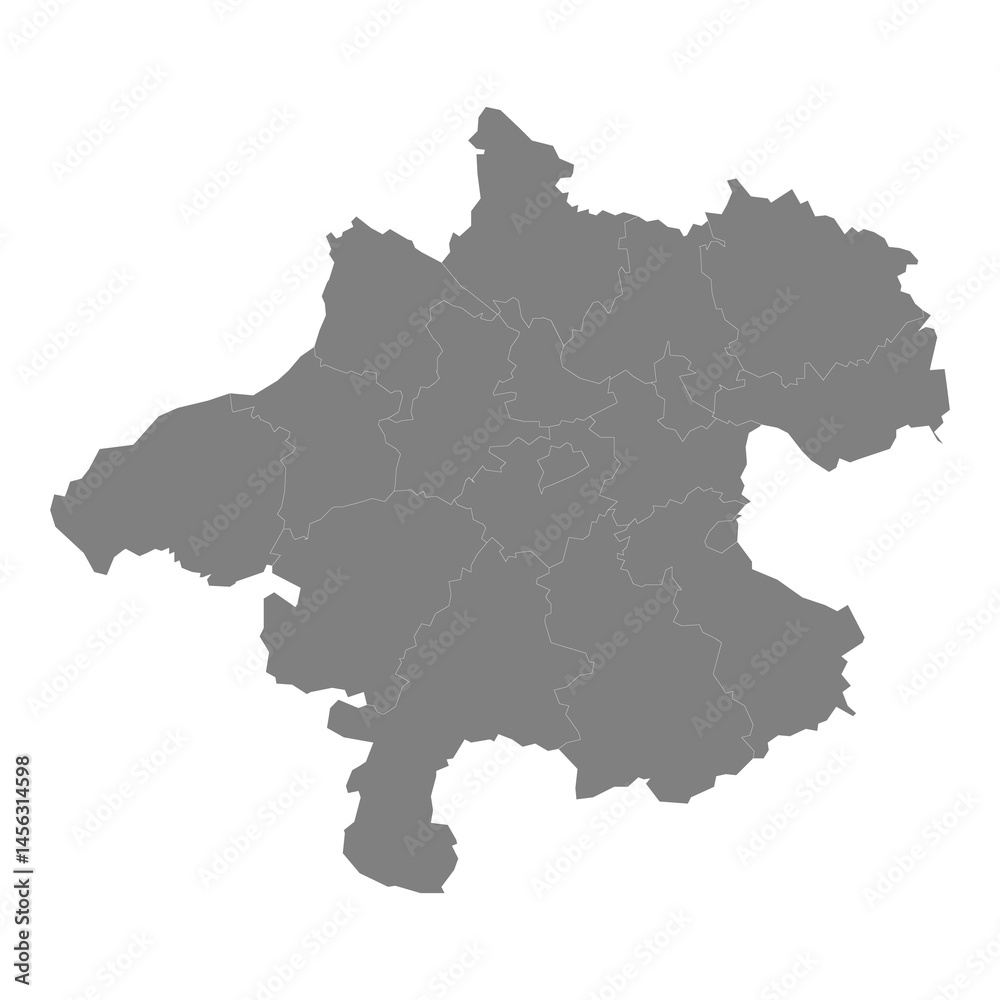 High Quality map of Upper Austria is a state of Austria, with borders of the counties