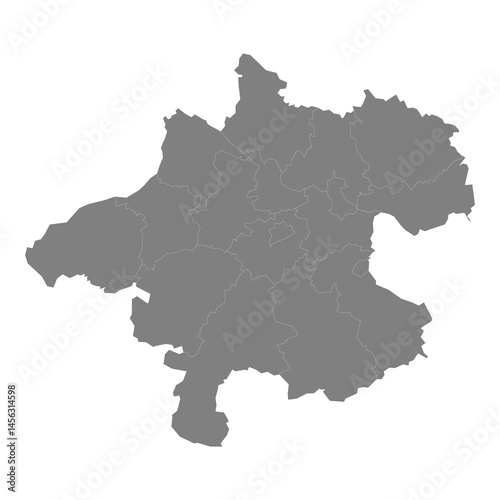 Obraz na płótnie High Quality map of Upper Austria is a state of Austria, with borders of the counties w salonie