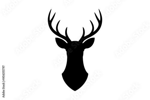 Deer head silhouette vector illustration design