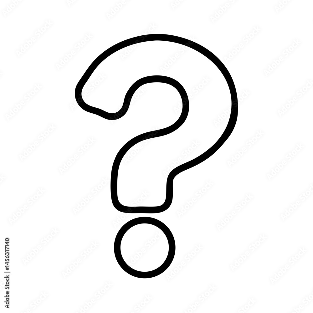 Naklejka premium Support Service Icon Featuring a Question Mark on Transparent Background 