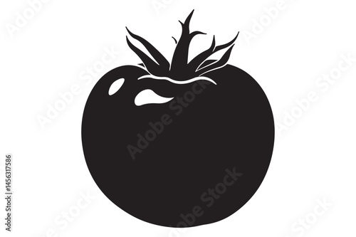 Tomato Silhouette Clipart | Minimalist Vector for Menus, Farming & Product Labels