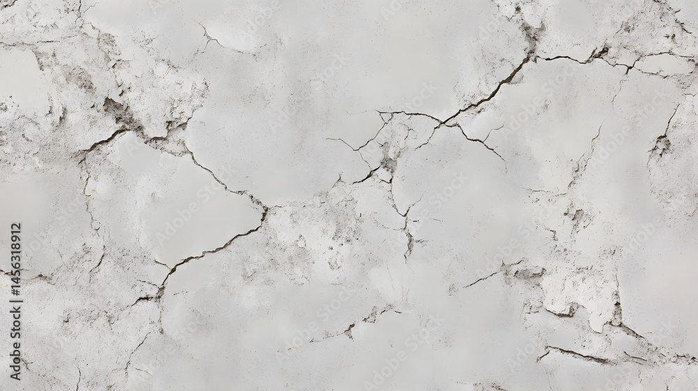 Obraz premium Grey mottled surface with deep cracks.