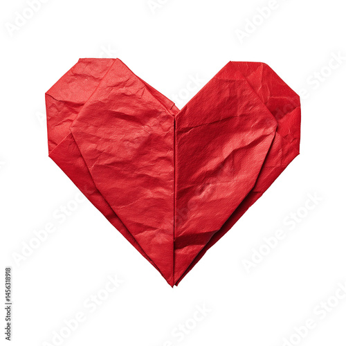 Wallpaper Mural Red origami heart design isolated on white background Torontodigital.ca