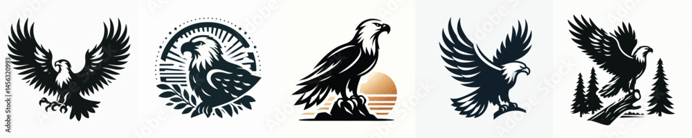 Obraz premium vector silhouette of an eagle