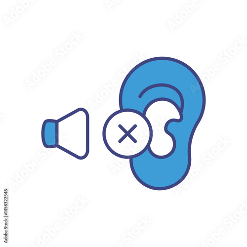 Hearing Loss vector icons stock illustration