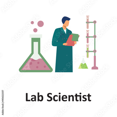 PrintLab scientist Vector illustration which can easily modify or edit which can easily modify or edit