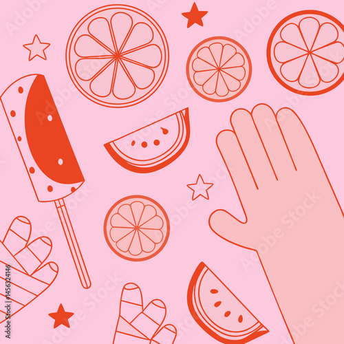 Wallpaper Mural Vector set of brutalist geometric shapes. Naive playful shapes.Abstract minimalist figures, stars, flowes.Vector Torontodigital.ca