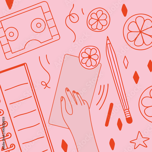 Wallpaper Mural Vector set of brutalist geometric shapes. Naive playful shapes.Abstract minimalist figures, stars, flowes.Vector Torontodigital.ca