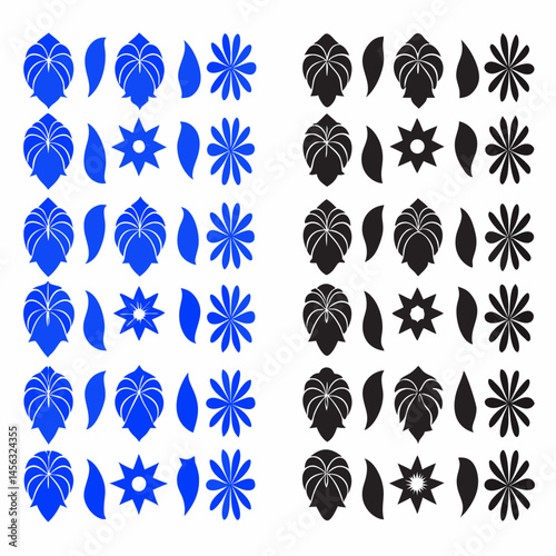 Wallpaper Mural Outline flower set for artistic designs Torontodigital.ca