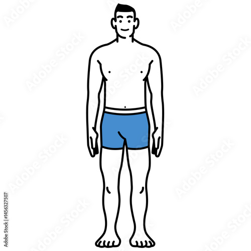 アンダーウェアを着用した男性