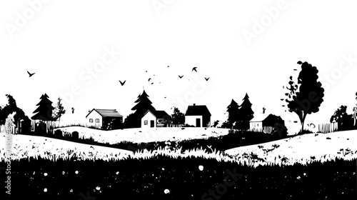 Compost System At Community Farm, vector illustration art