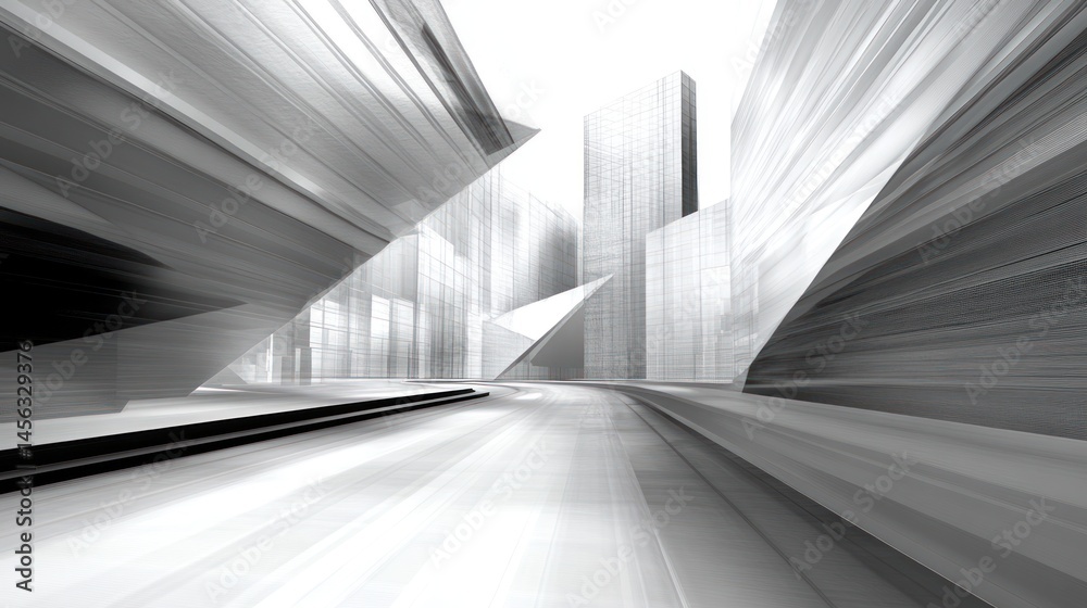 Obraz premium Futuristic city architectural vista
